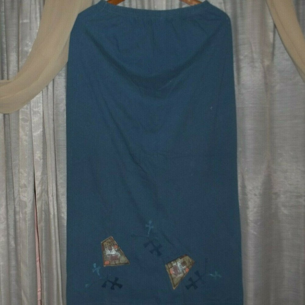 Blue Fish VINTAGE 1996 Blue Teal Straight Skirt, Size 1 (fits up to a 10)